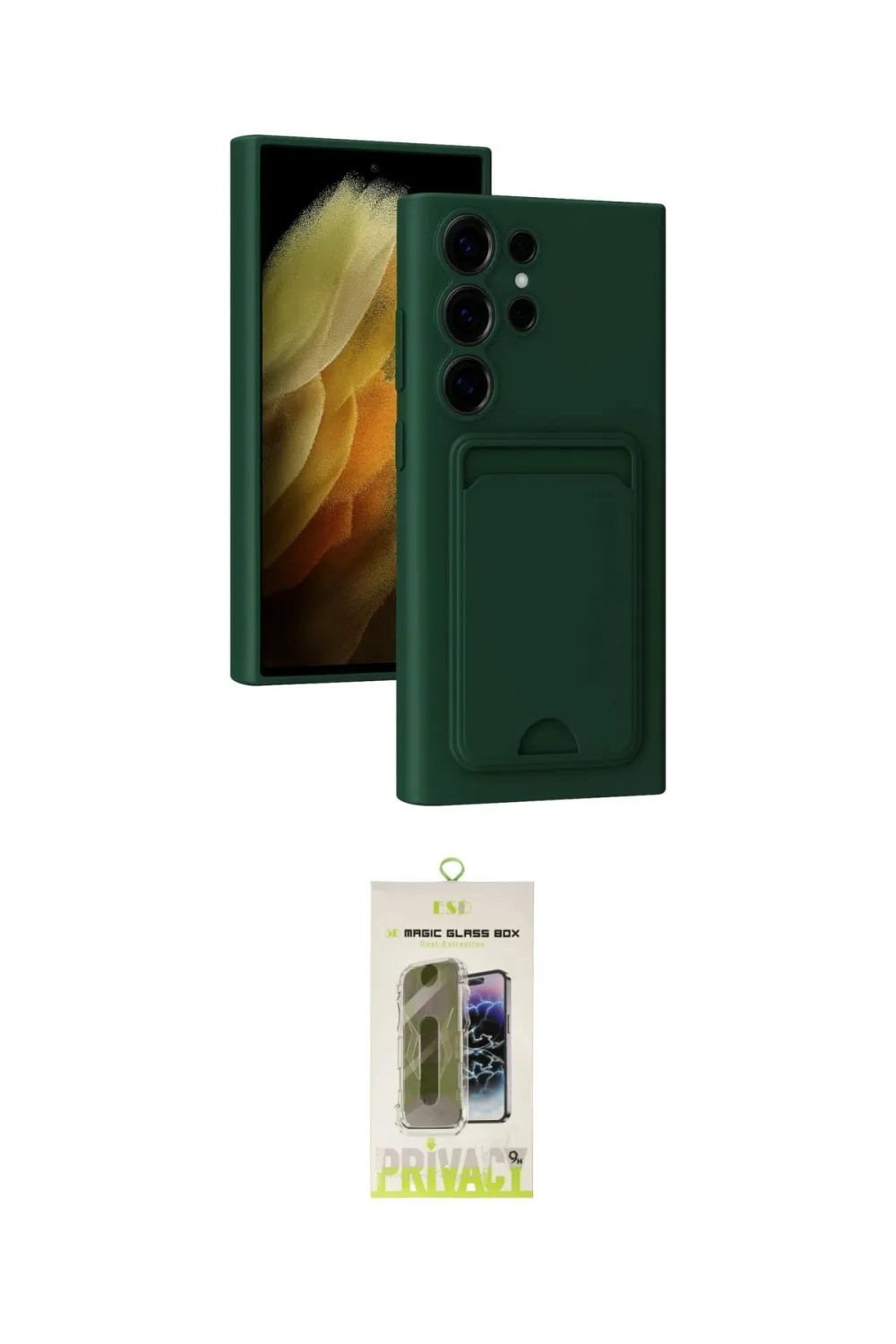 ieg™ Galaxy S24 Ultra Kılıf Vadi Çizgi Prime - Siyah Joko Magic 5D Hayalet Cam