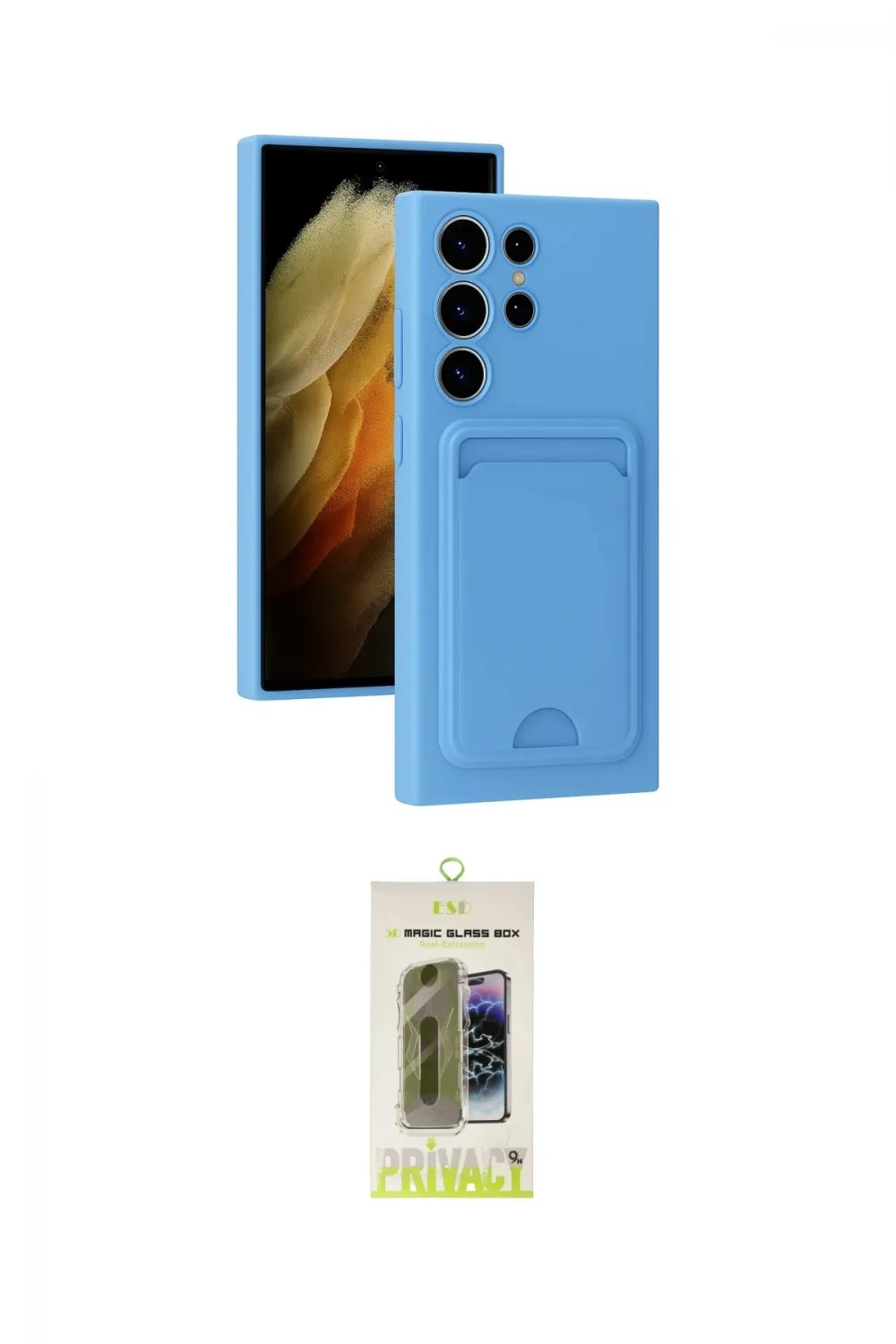 ieg™ Galaxy S24 Ultra Kılıf Vadi Çizgi Prime - Siyah Joko Magic 5D Hayalet Cam