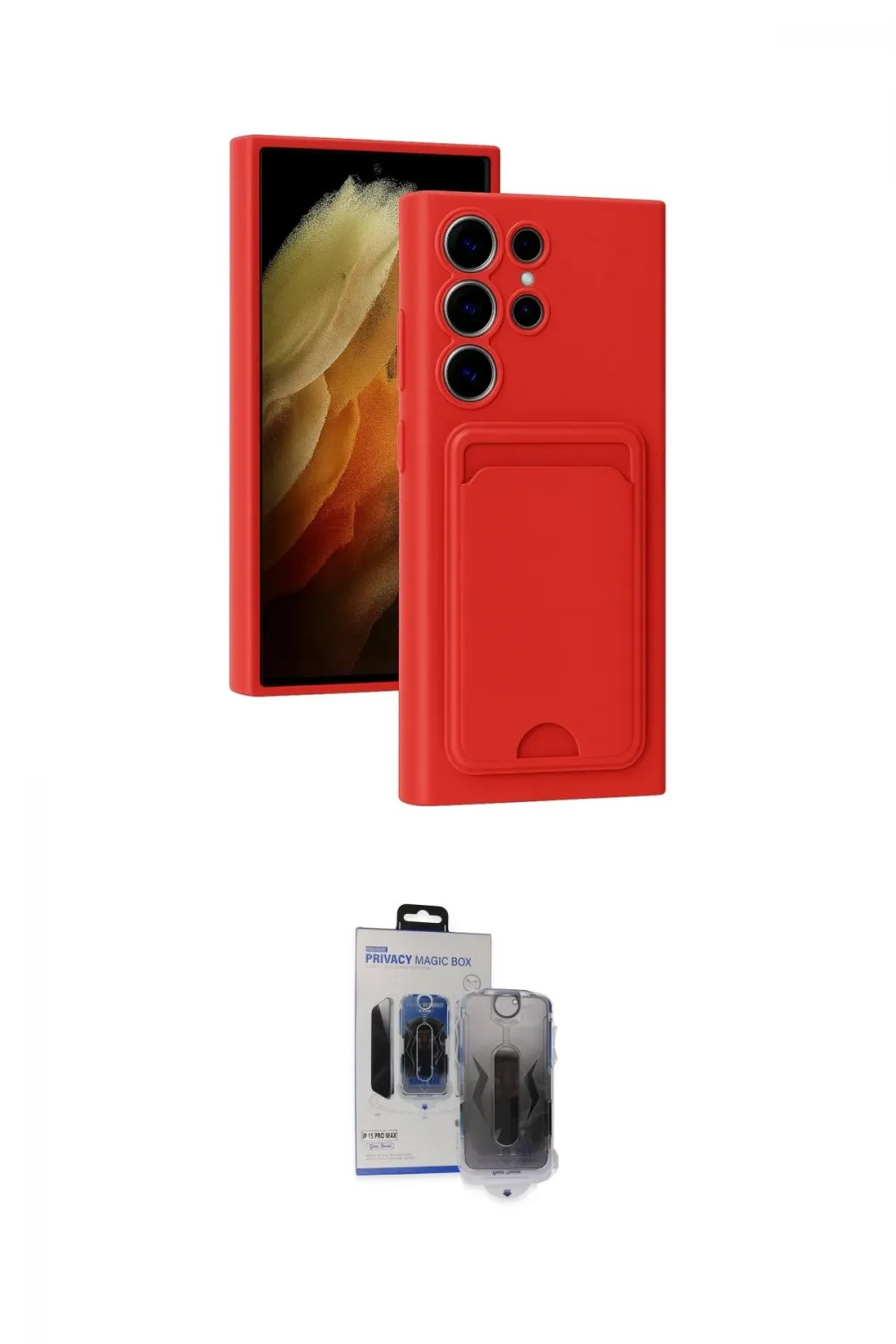 ieg™ Galaxy S24 Ultra Kılıf Vadi Çizgi Prime - Siyah Vanessa Magic Hayalet Cam