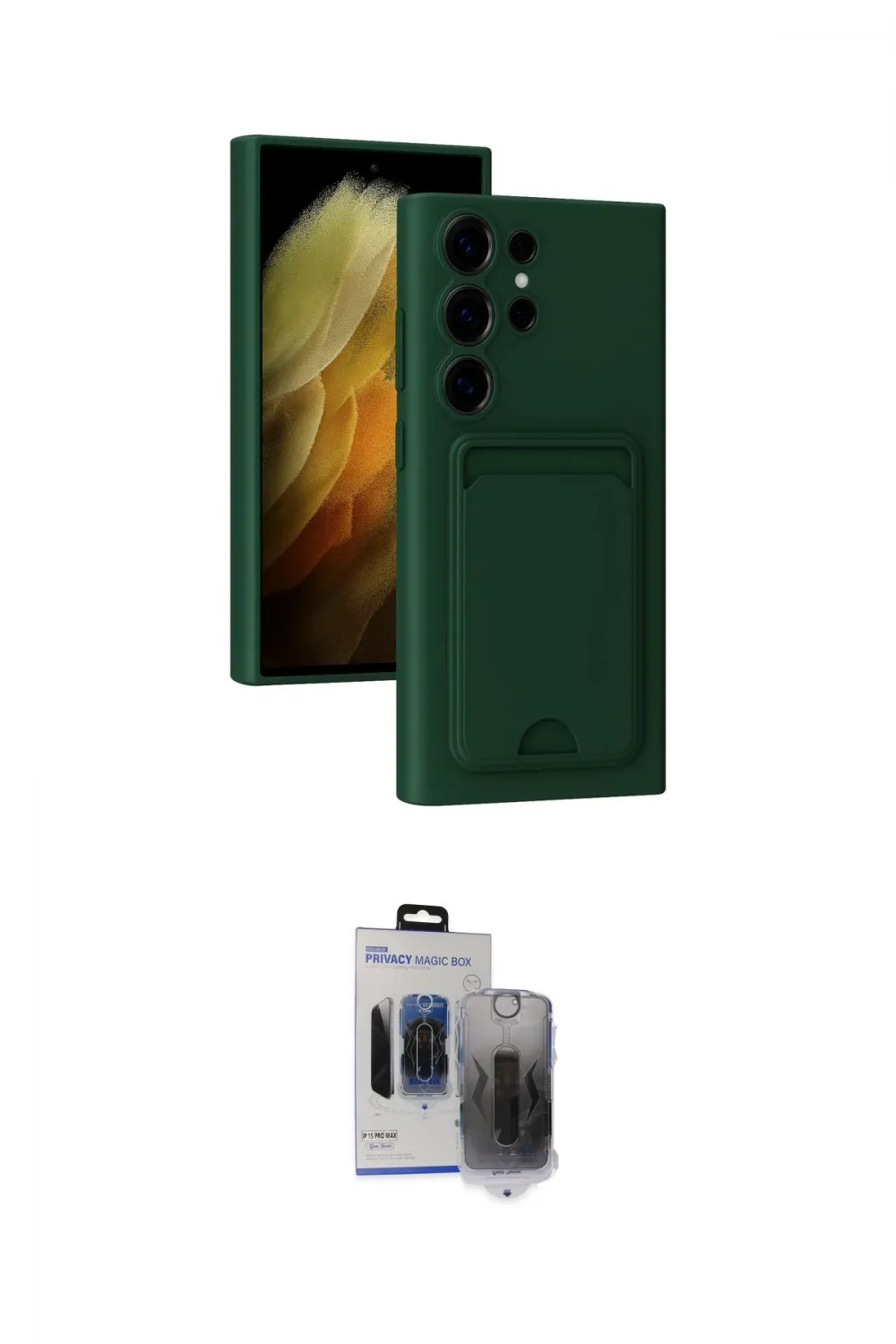 ieg™ Galaxy S24 Ultra Kılıf Vadi Çizgi Prime - Siyah Vanessa Magic Hayalet Cam