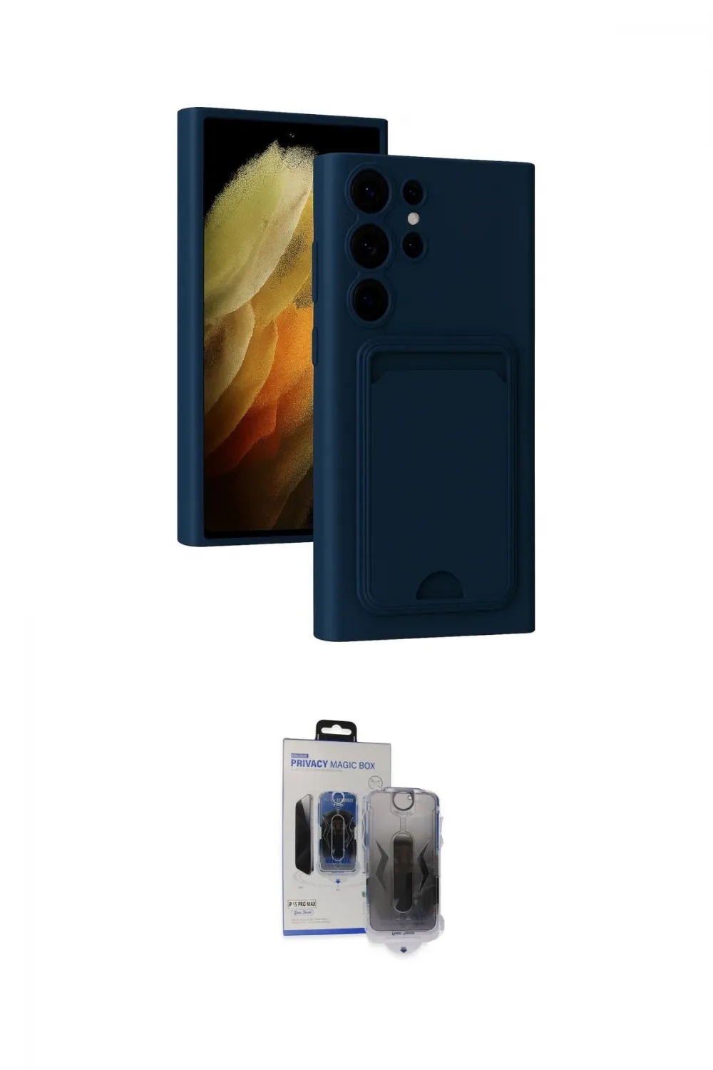ieg™ Galaxy S24 Ultra Kılıf Vadi Çizgi Prime - Siyah Vanessa Magic Hayalet Cam