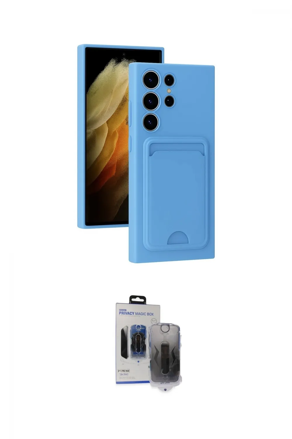 ieg™ Galaxy S24 Ultra Kılıf Vadi Çizgi Prime - Siyah Vanessa Magic Hayalet Cam