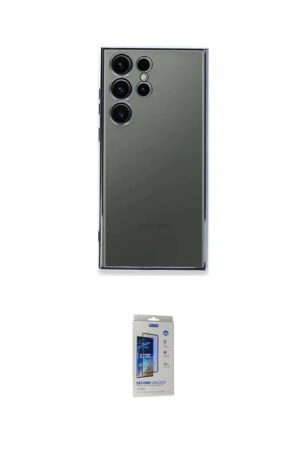 ieg™ Galaxy S24 Ultra Kılıf Vadi Minimal - Siyah Durable Full Glue Curved Cam