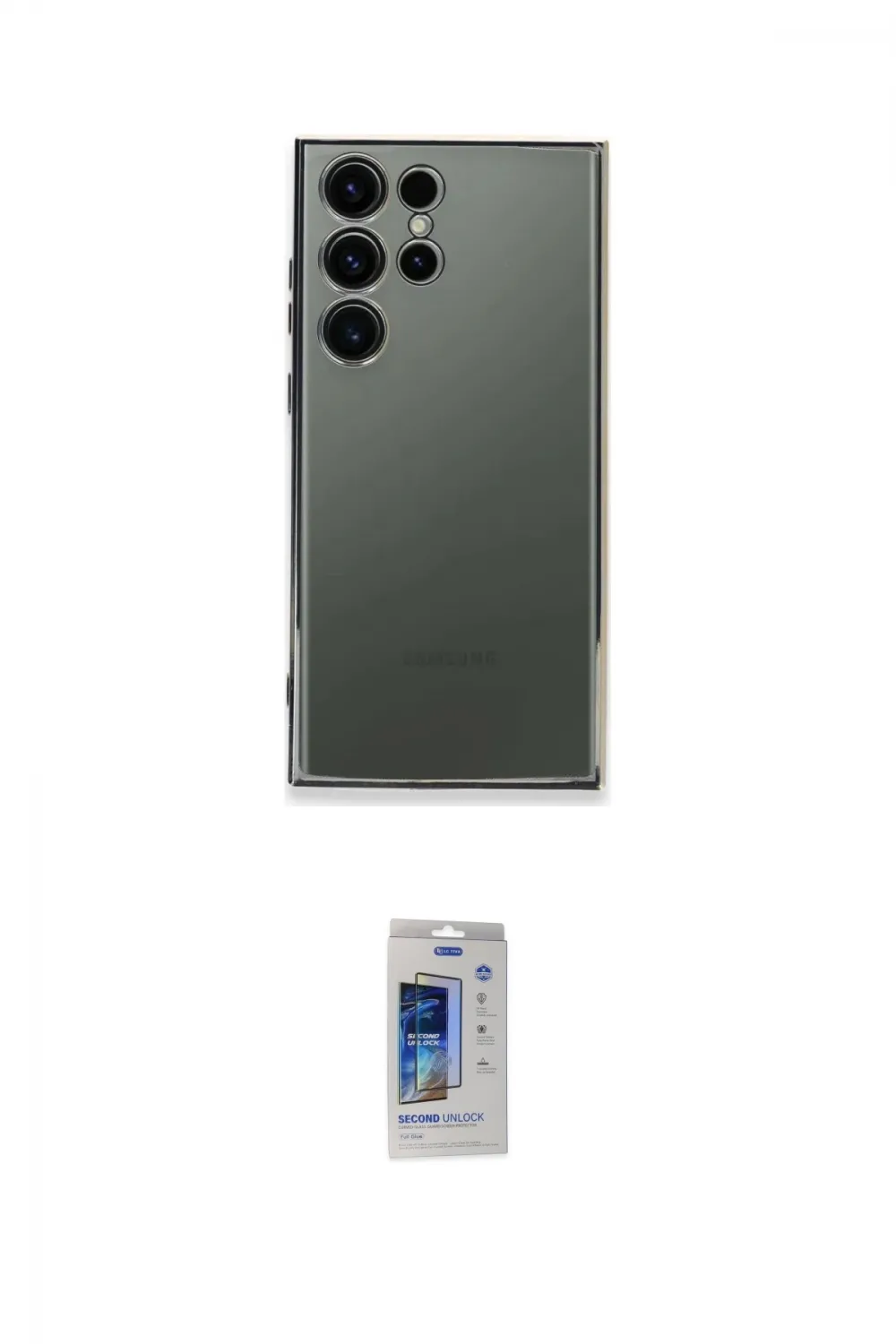 ieg™ Galaxy S24 Ultra Kılıf Vadi Minimal - Siyah Durable Full Glue Curved Cam