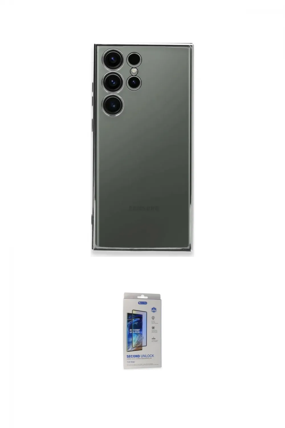 ieg™ Galaxy S24 Ultra Kılıf Vadi Minimal - Siyah Durable Full Glue Curved Cam
