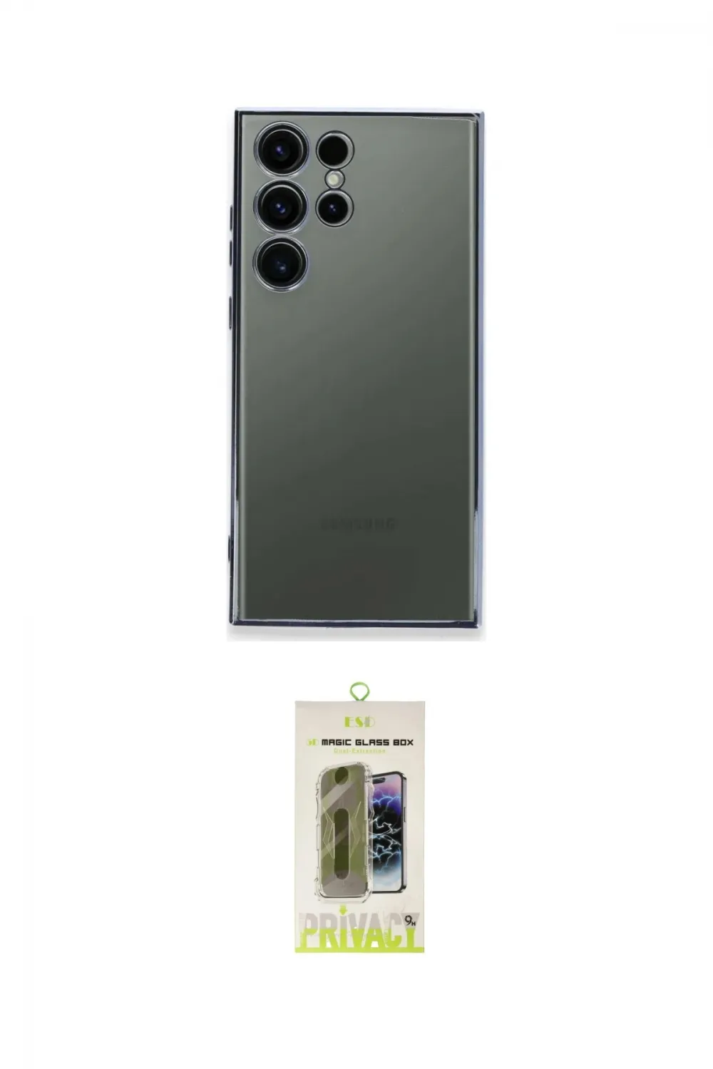 ieg™ Galaxy S24 Ultra Kılıf Vadi Minimal - Siyah Joko Magic 5D Hayalet Cam