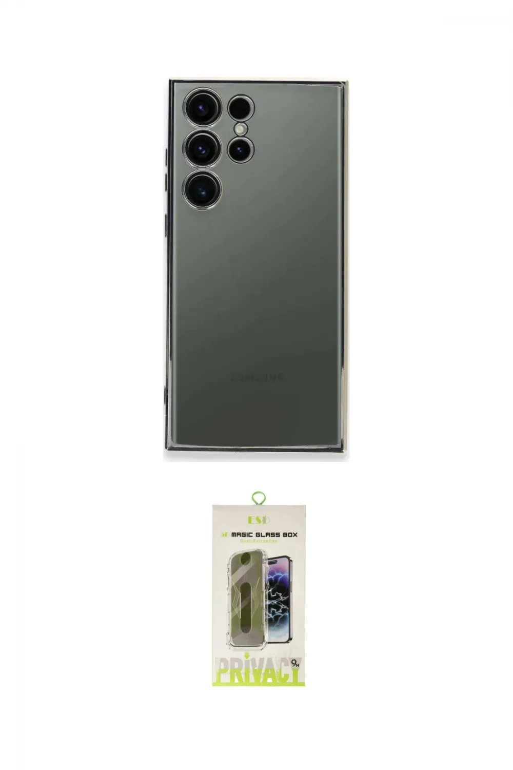 ieg™ Galaxy S24 Ultra Kılıf Vadi Minimal - Siyah Joko Magic 5D Hayalet Cam