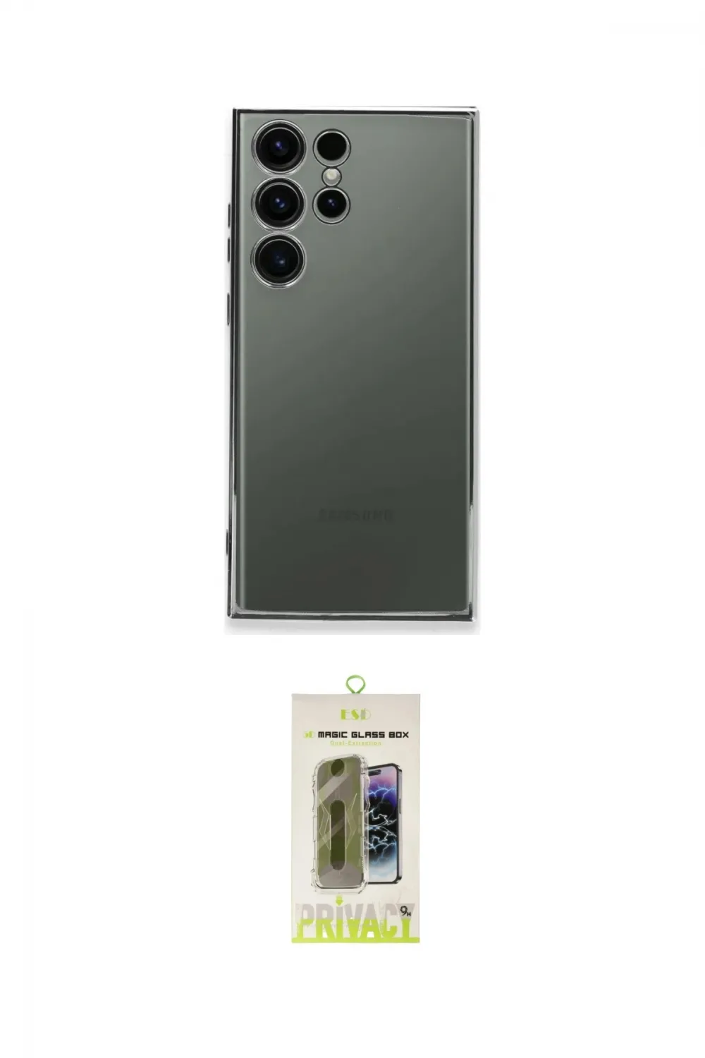 ieg™ Galaxy S24 Ultra Kılıf Vadi Minimal - Siyah Joko Magic 5D Hayalet Cam