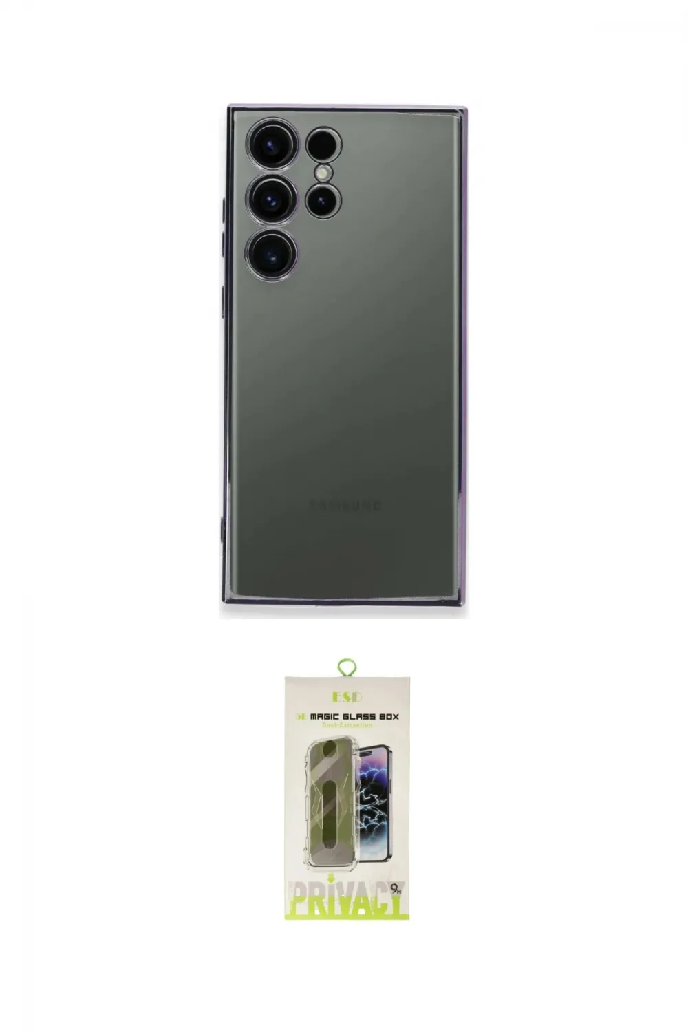 ieg™ Galaxy S24 Ultra Kılıf Vadi Minimal - Siyah Joko Magic 5D Hayalet Cam
