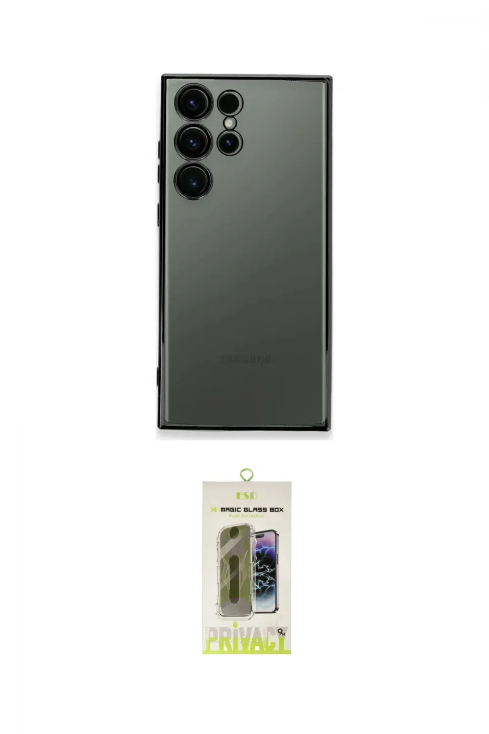 ieg™ Galaxy S24 Ultra Kılıf Vadi Minimal - Siyah Joko Magic 5D Hayalet Cam