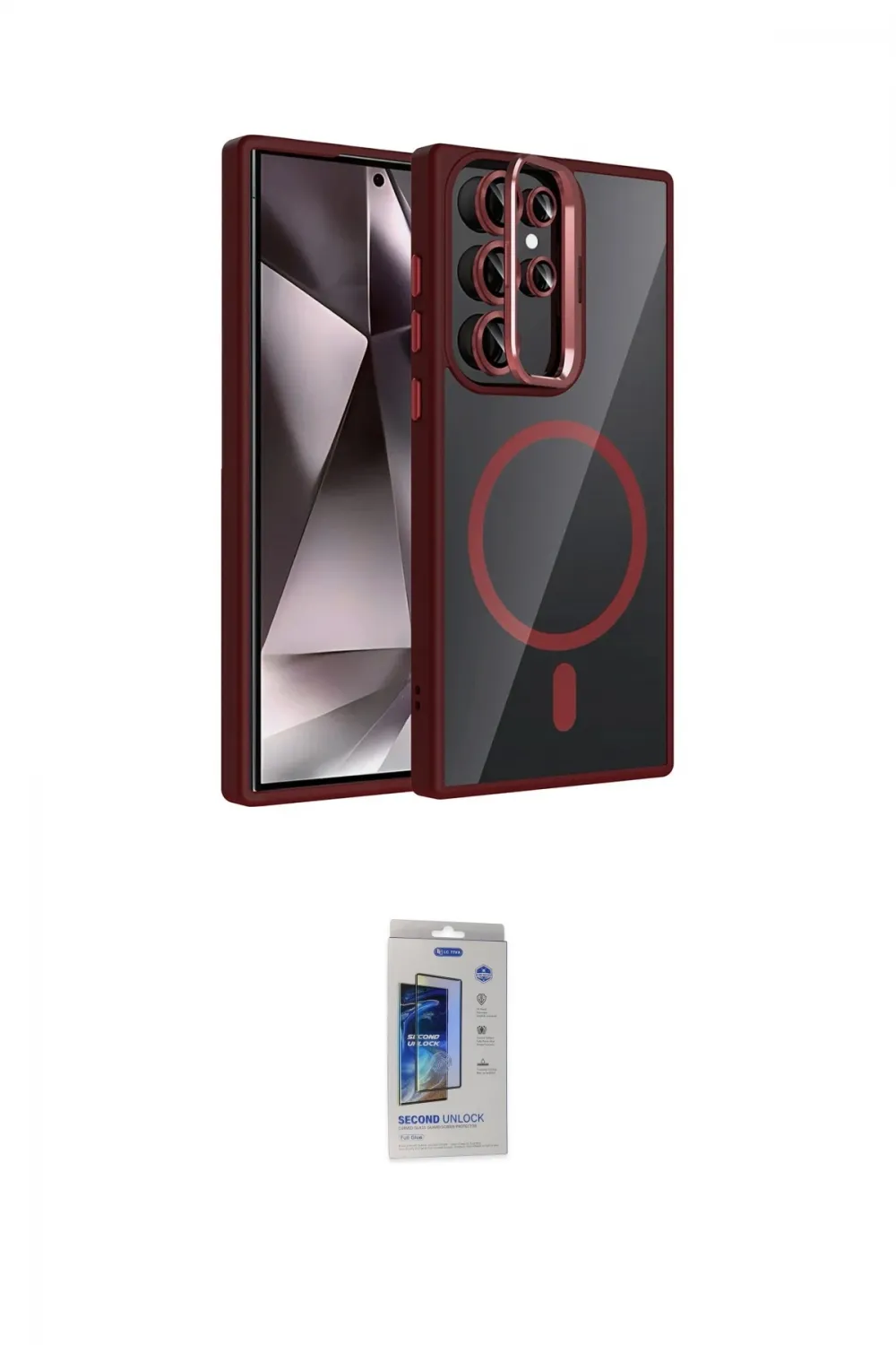 ieg™ Galaxy S24 Ultra Kılıf Yadigar Asil Koleksiyonu - Siyah Durable Full Glue Curved Cam