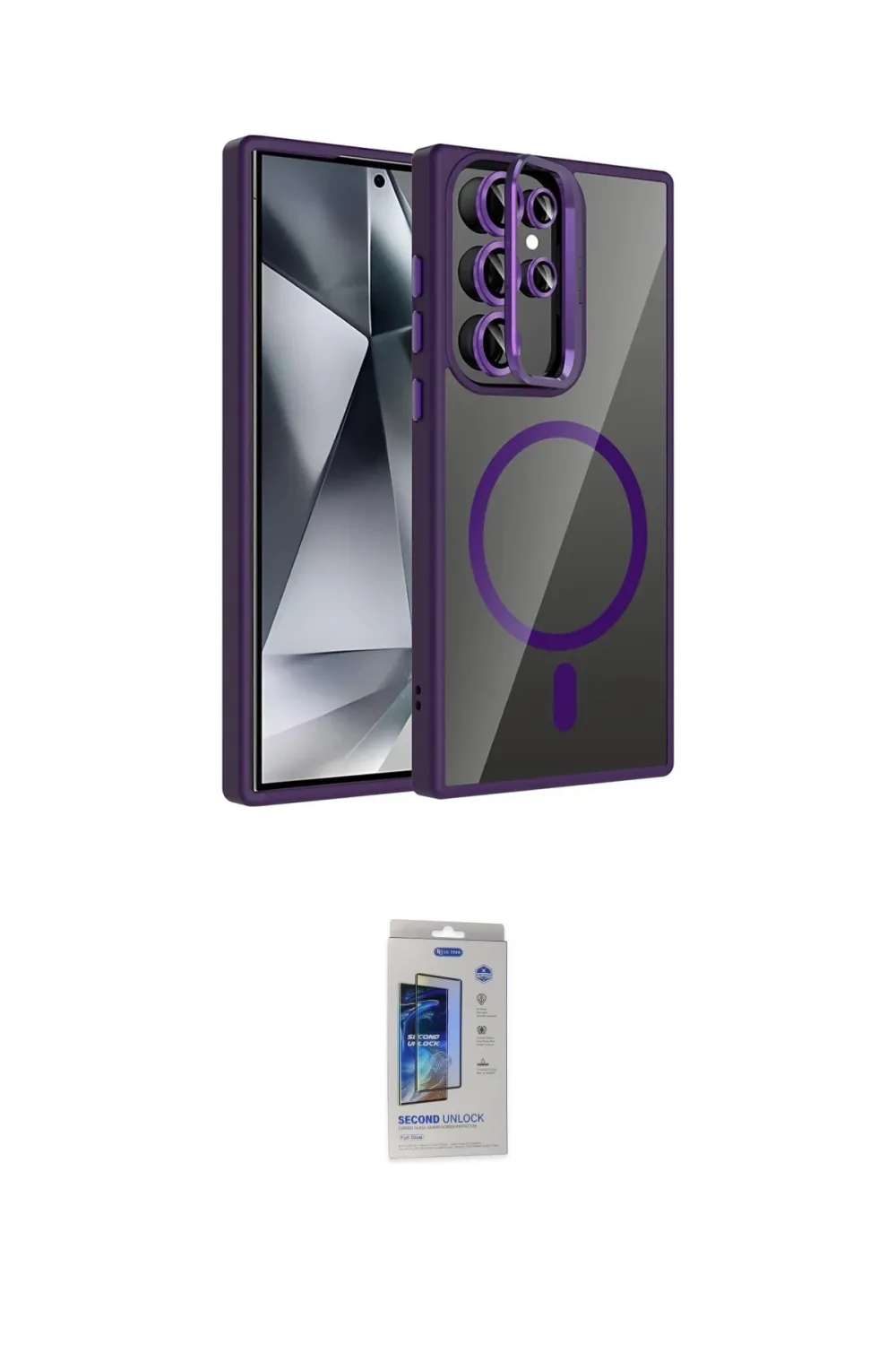 ieg™ Galaxy S24 Ultra Kılıf Yadigar Asil Koleksiyonu - Siyah Durable Full Glue Curved Cam