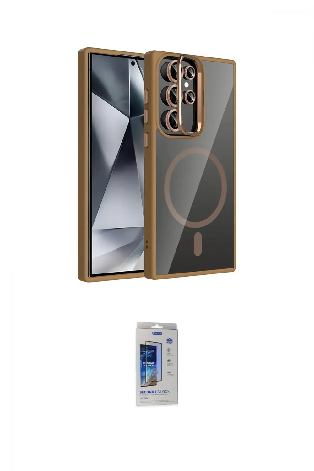 ieg™ Galaxy S24 Ultra Kılıf Yadigar Asil Koleksiyonu - Siyah Durable Full Glue Curved Cam
