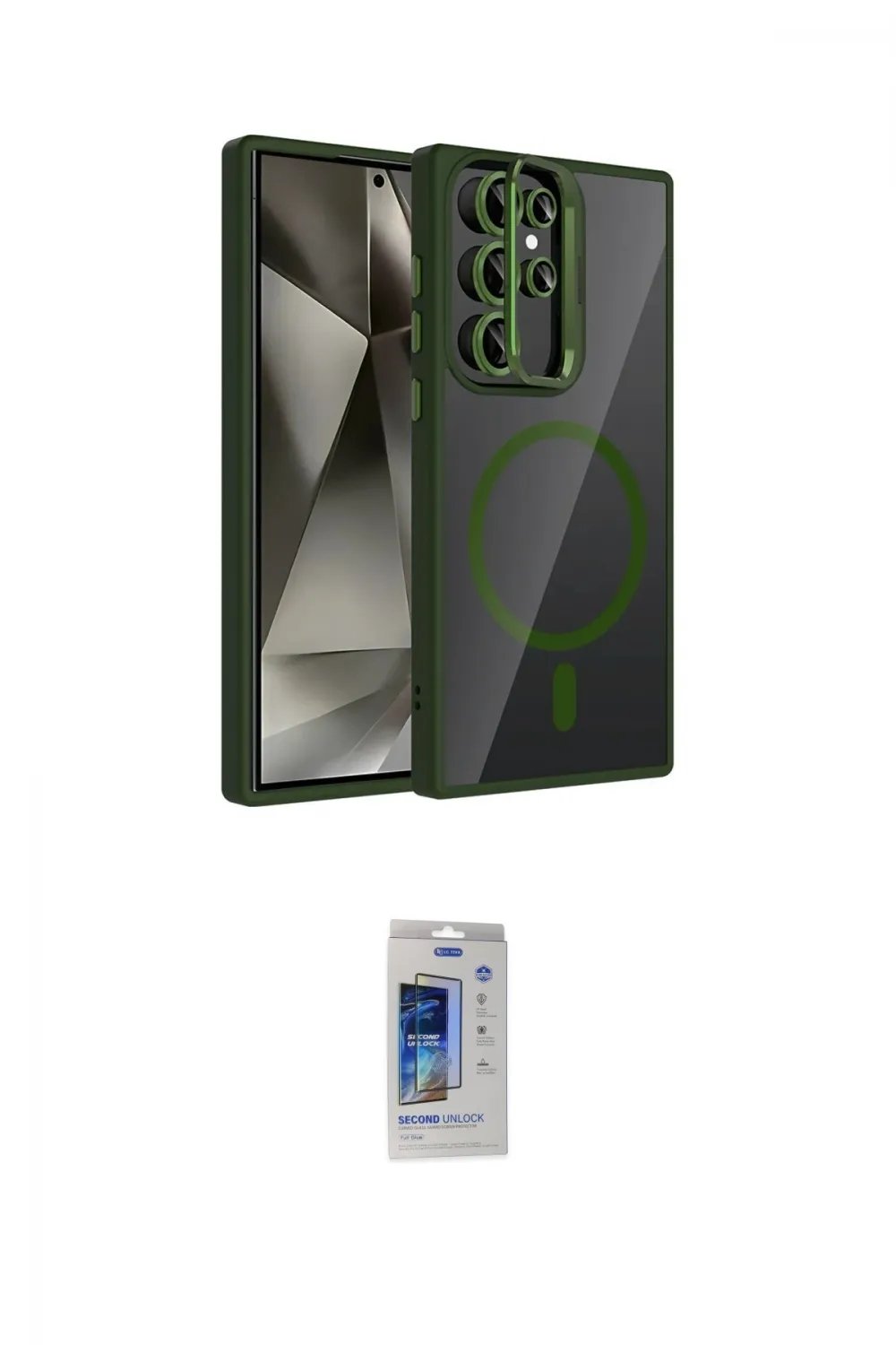 ieg™ Galaxy S24 Ultra Kılıf Yadigar Asil Koleksiyonu - Siyah Durable Full Glue Curved Cam