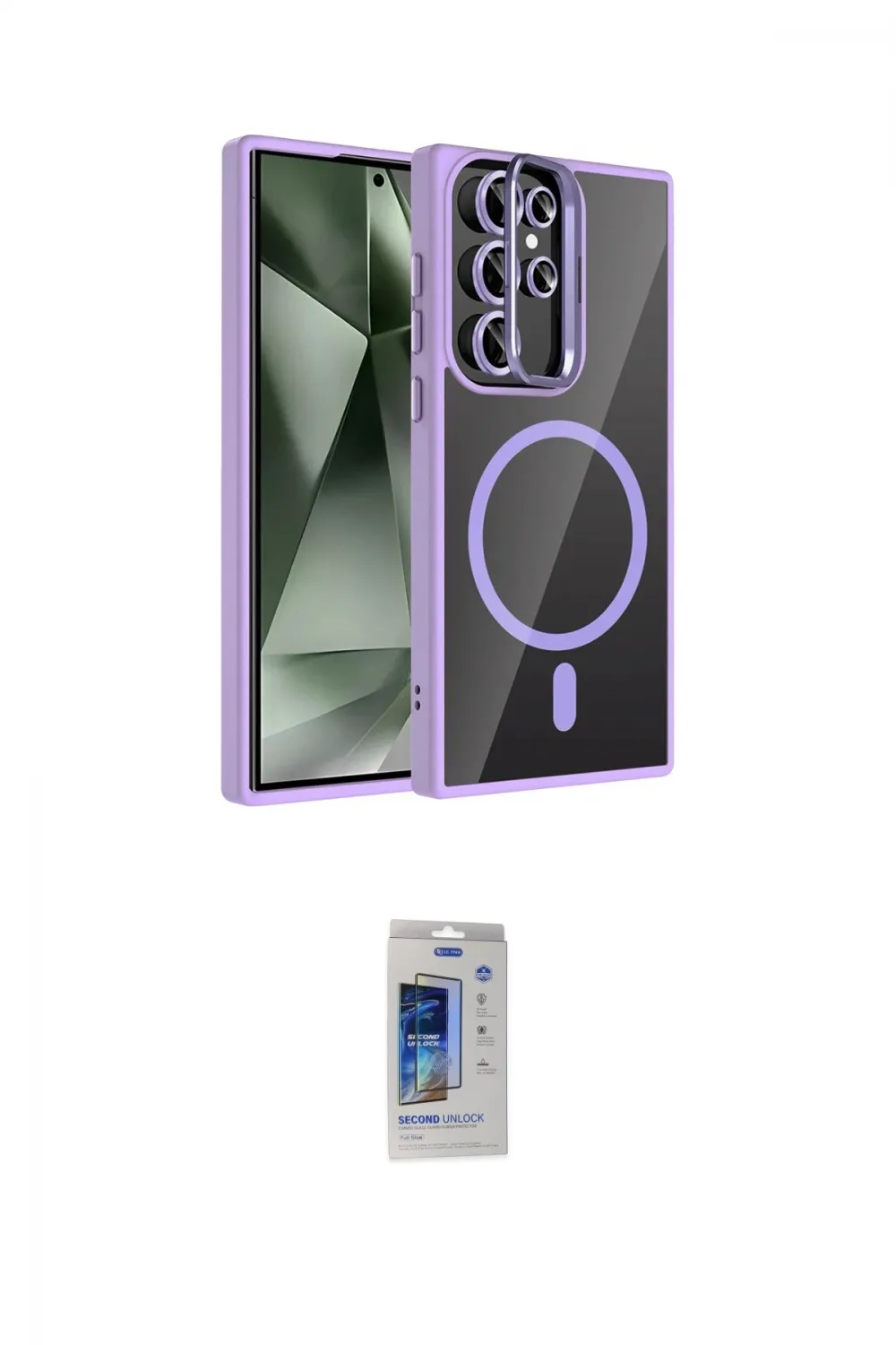 ieg™ Galaxy S24 Ultra Kılıf Yadigar Asil Koleksiyonu - Siyah Durable Full Glue Curved Cam
