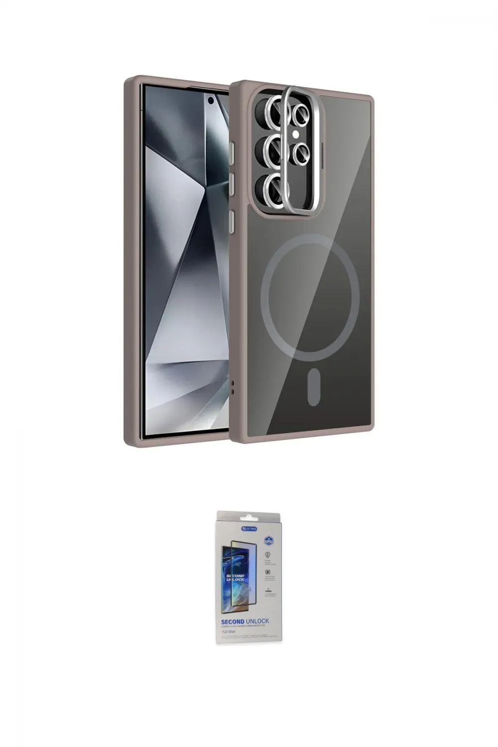 ieg™ Galaxy S24 Ultra Kılıf Yadigar Asil Koleksiyonu - Siyah Durable Full Glue Curved Cam
