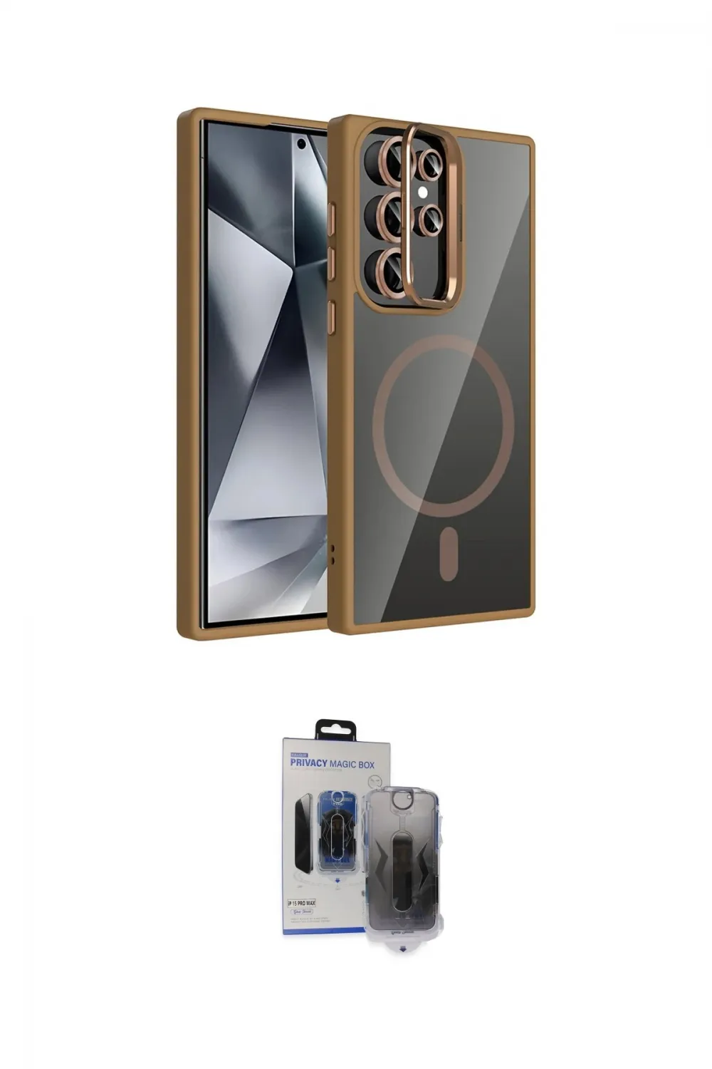 ieg™ Galaxy S24 Ultra Kılıf Yadigar Asil Koleksiyonu - Siyah Vanessa Magic Hayalet Cam