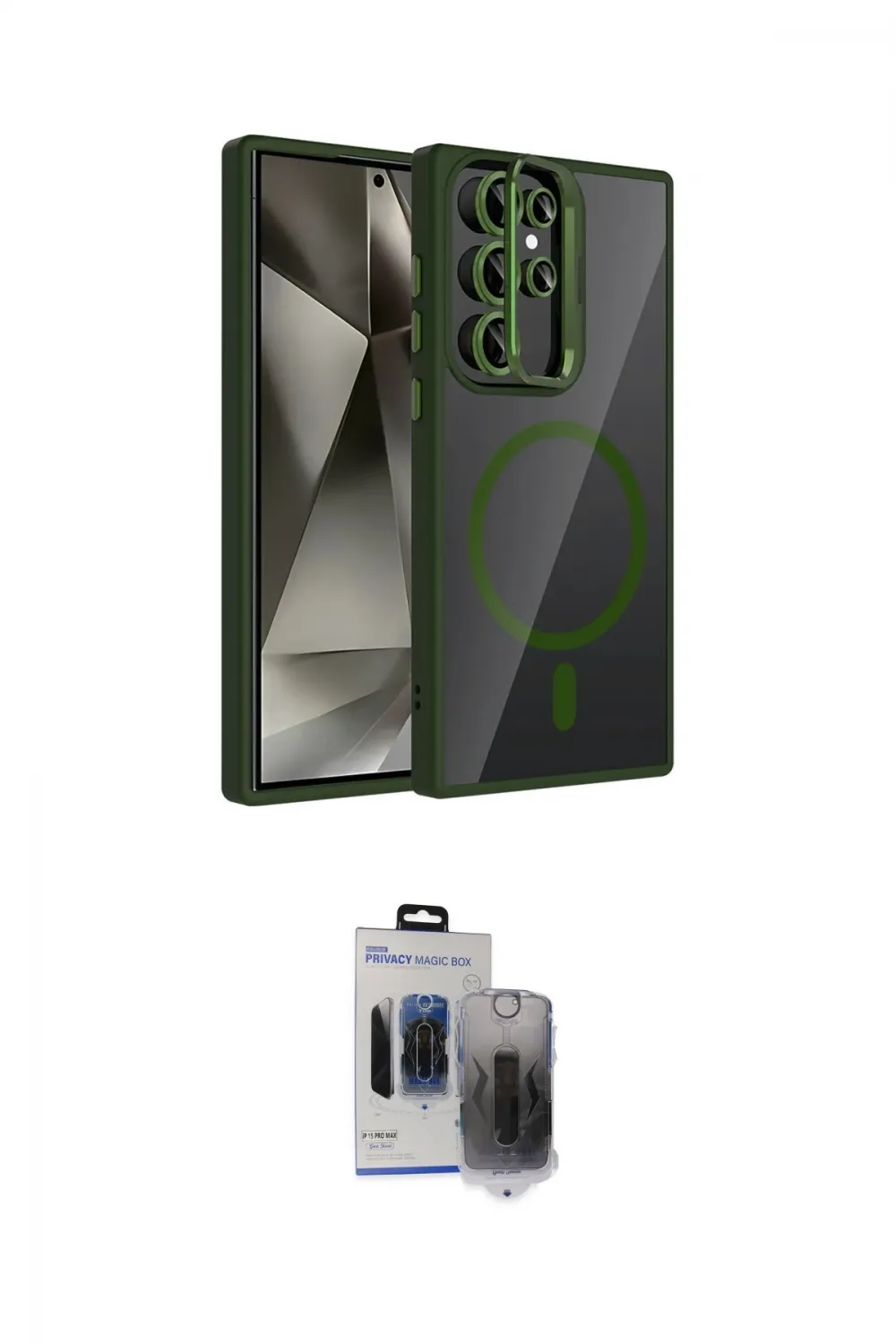 ieg™ Galaxy S24 Ultra Kılıf Yadigar Asil Koleksiyonu - Siyah Vanessa Magic Hayalet Cam