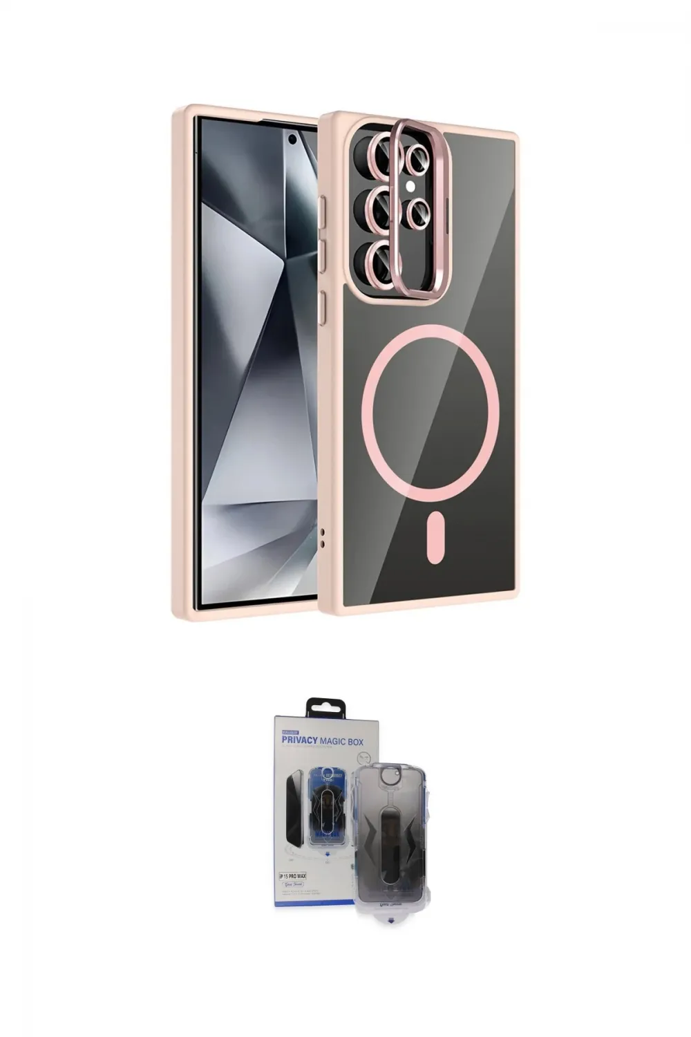 ieg™ Galaxy S24 Ultra Kılıf Yadigar Asil Koleksiyonu - Siyah Vanessa Magic Hayalet Cam