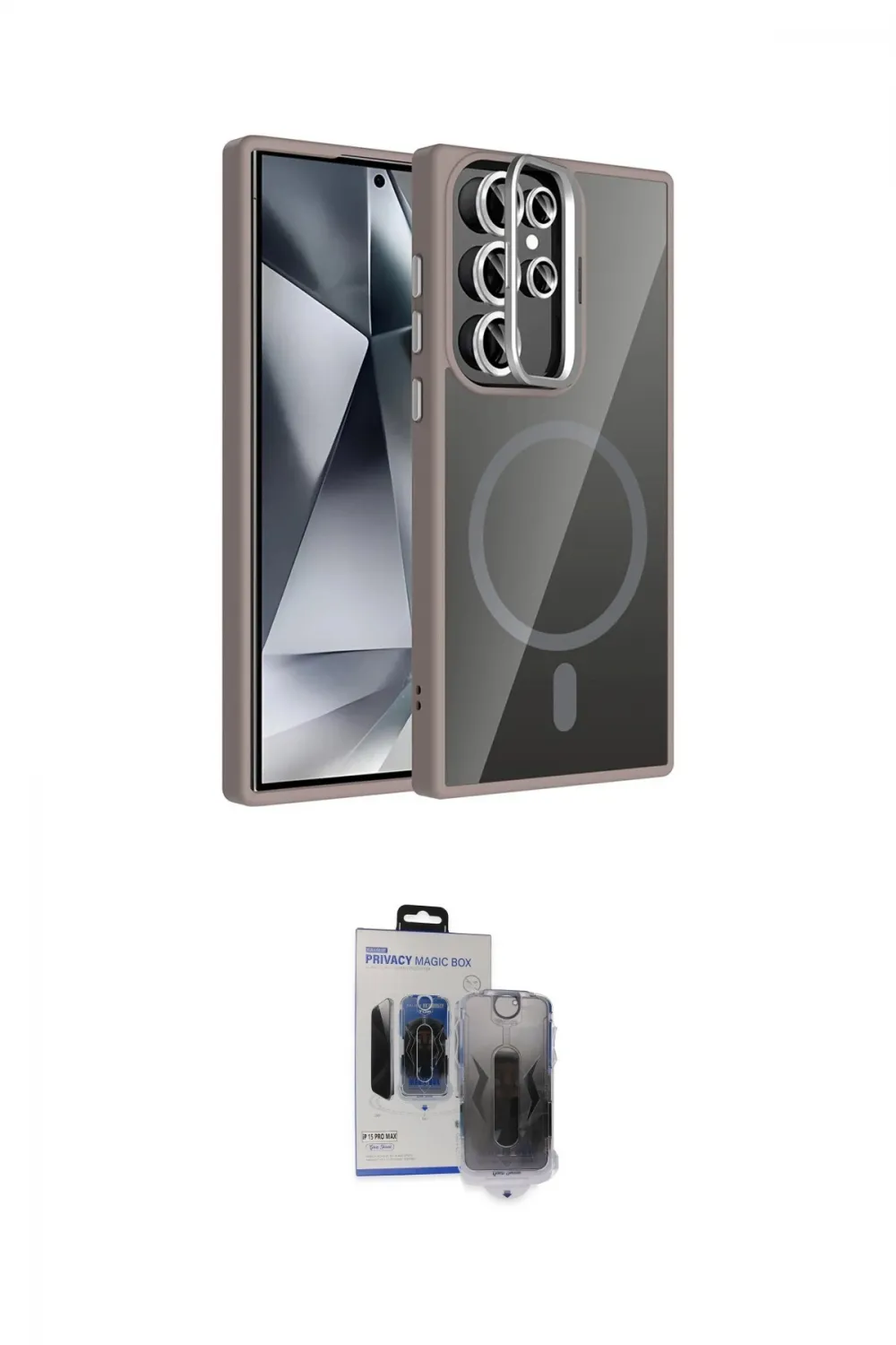 ieg™ Galaxy S24 Ultra Kılıf Yadigar Asil Koleksiyonu - Siyah Vanessa Magic Hayalet Cam