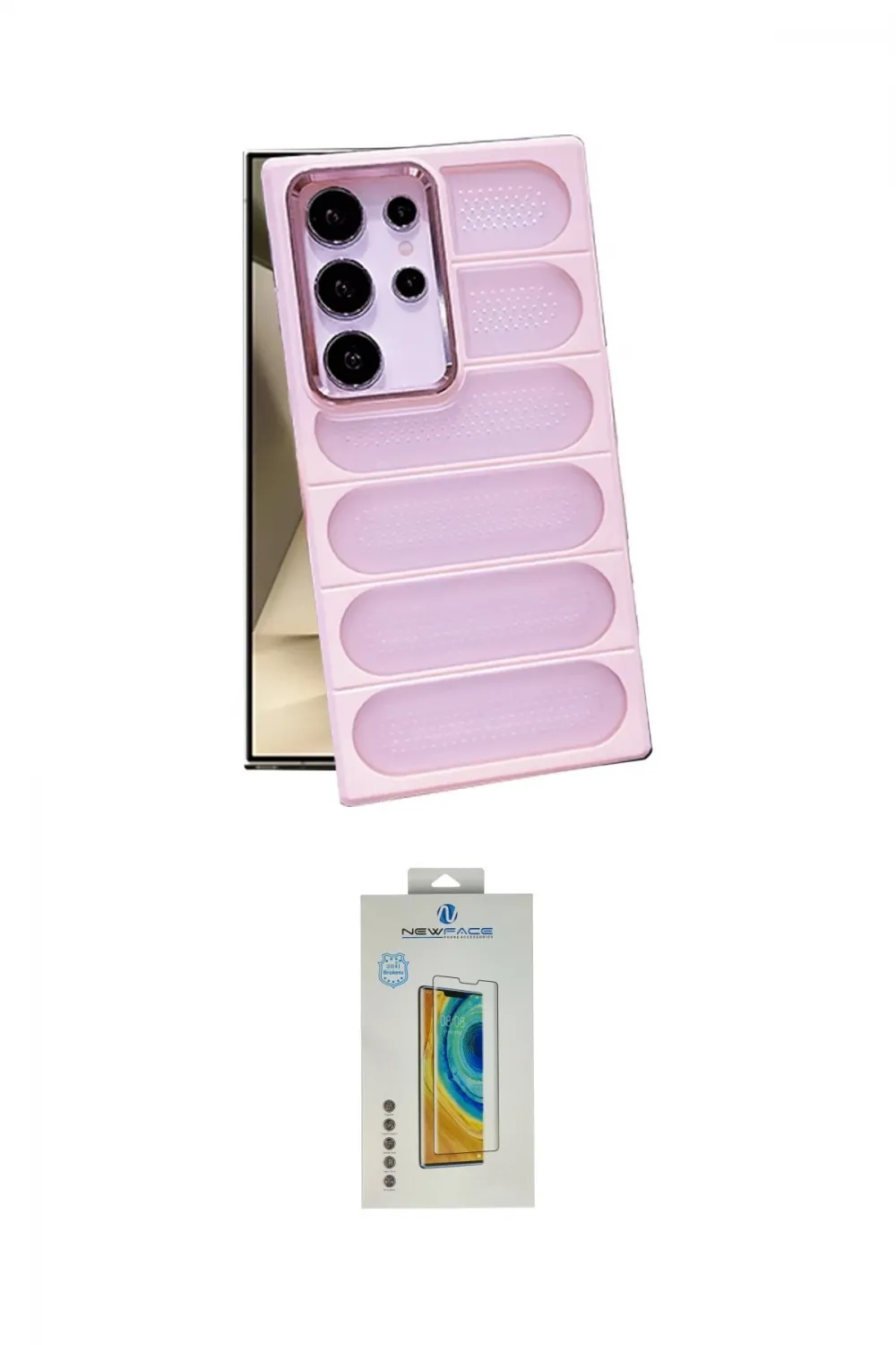 ieg™ Galaxy S24 Ultra Kılıf Yadigar Doku Özel Seri - Siyah Polymer Nano Ekran Koruyucu