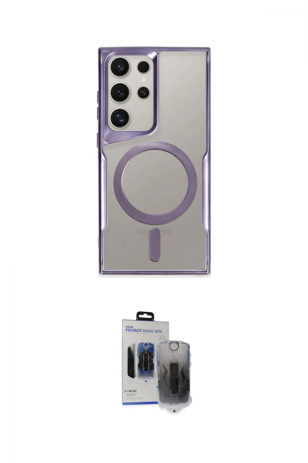 ieg™ Galaxy S24 Ultra Kılıf Yadigar Klasik Özel Seri - Siyah Vanessa Magic Hayalet Cam