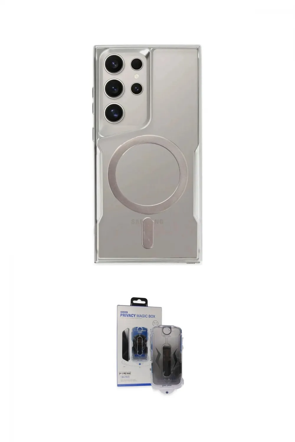 ieg™ Galaxy S24 Ultra Kılıf Yadigar Klasik Özel Seri - Siyah Vanessa Magic Hayalet Cam