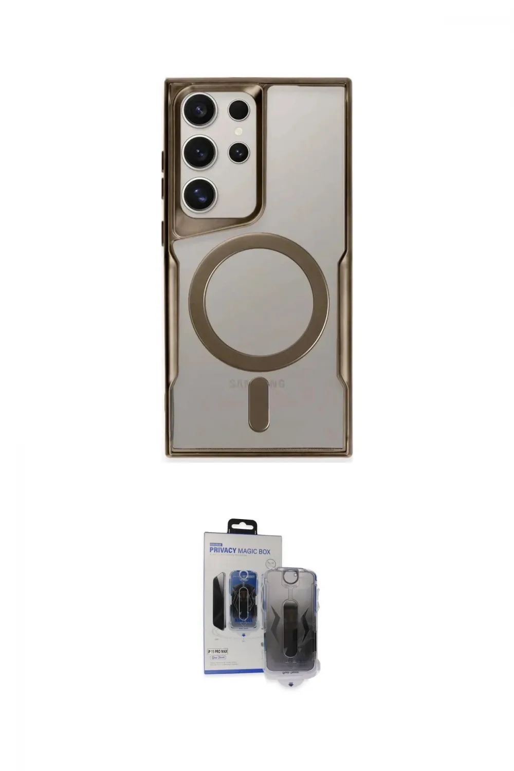 ieg™ Galaxy S24 Ultra Kılıf Yadigar Klasik Özel Seri - Siyah Vanessa Magic Hayalet Cam