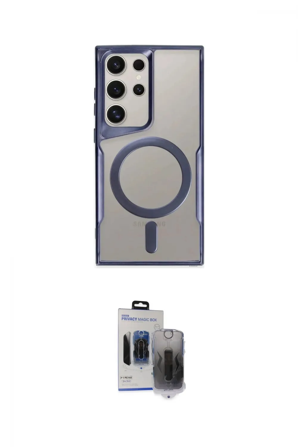 ieg™ Galaxy S24 Ultra Kılıf Yadigar Klasik Özel Seri - Siyah Vanessa Magic Hayalet Cam