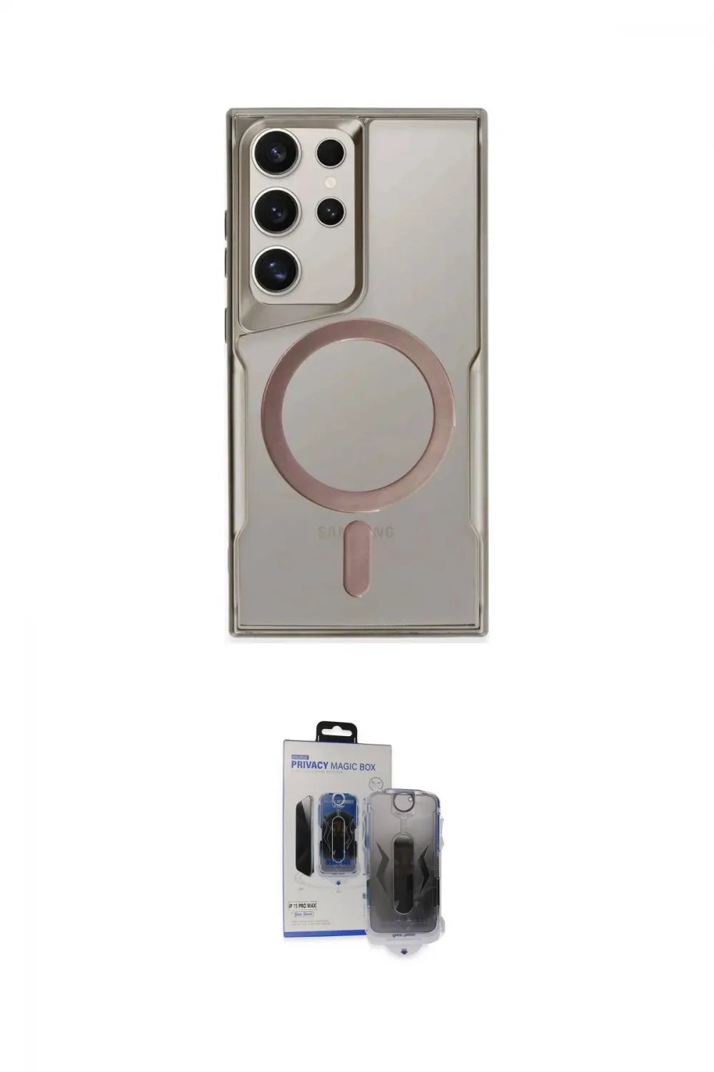 ieg™ Galaxy S24 Ultra Kılıf Yadigar Klasik Özel Seri - Siyah Vanessa Magic Hayalet Cam