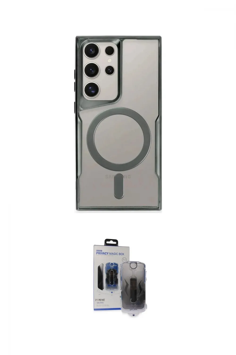 ieg™ Galaxy S24 Ultra Kılıf Yadigar Klasik Özel Seri - Siyah Vanessa Magic Hayalet Cam