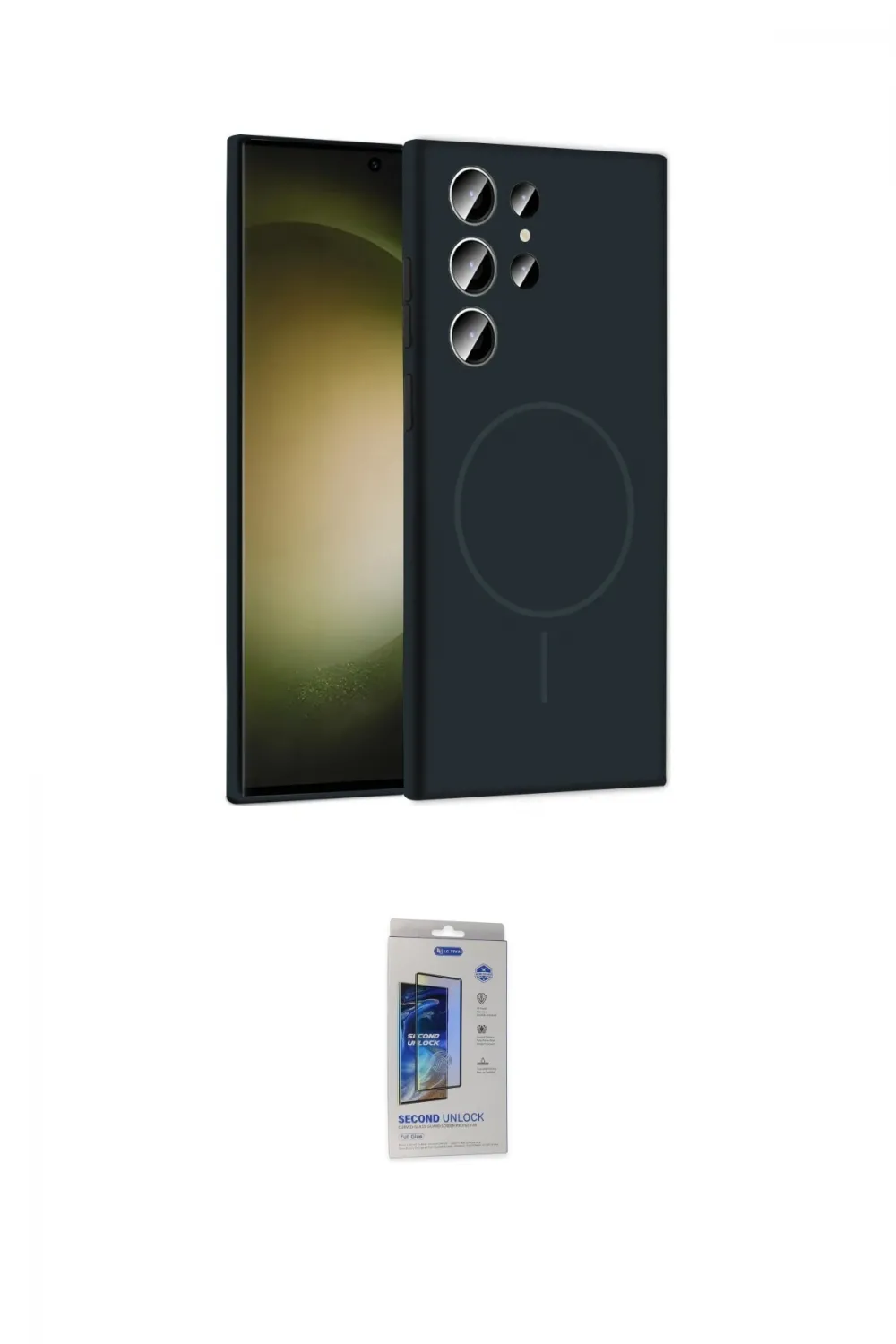 ieg™ Galaxy S24 Ultra Kılıf Yankı Form Serisi - Siyah Durable Full Glue Curved Cam