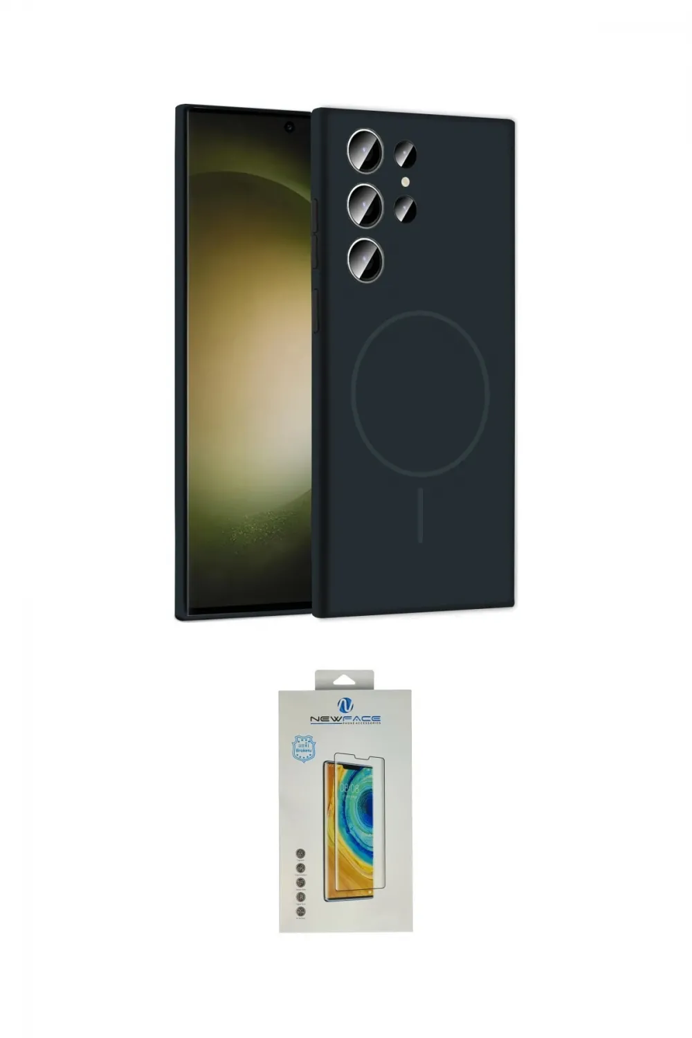 ieg™ Galaxy S24 Ultra Kılıf Yankı Form Serisi - Siyah Polymer Nano Ekran Koruyucu