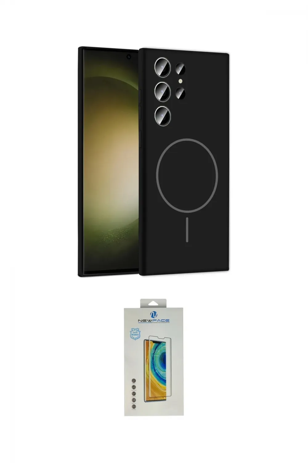ieg™ Galaxy S24 Ultra Kılıf Yankı Form Serisi - Siyah Polymer Nano Ekran Koruyucu