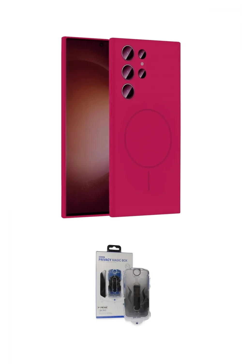 ieg™ Galaxy S24 Ultra Kılıf Yankı Form Serisi - Siyah Vanessa Magic Hayalet Cam