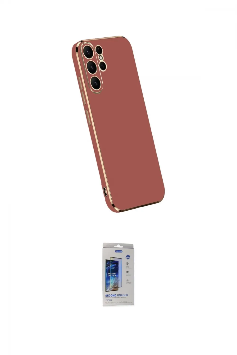 ieg™ Galaxy S24 Ultra Kılıf Yankı Serisi - Siyah Durable Full Glue Curved Cam