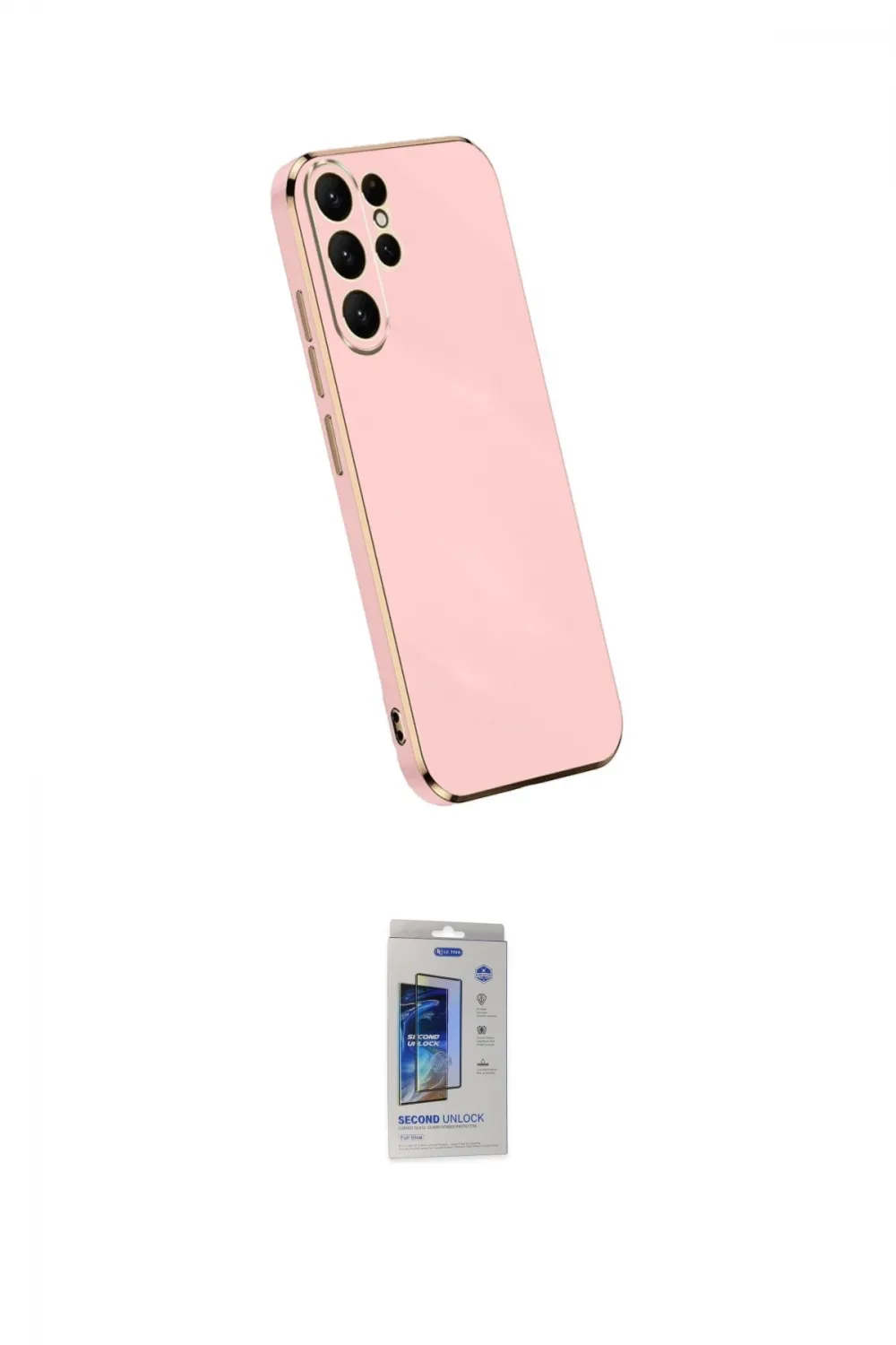 ieg™ Galaxy S24 Ultra Kılıf Yankı Serisi - Siyah Durable Full Glue Curved Cam