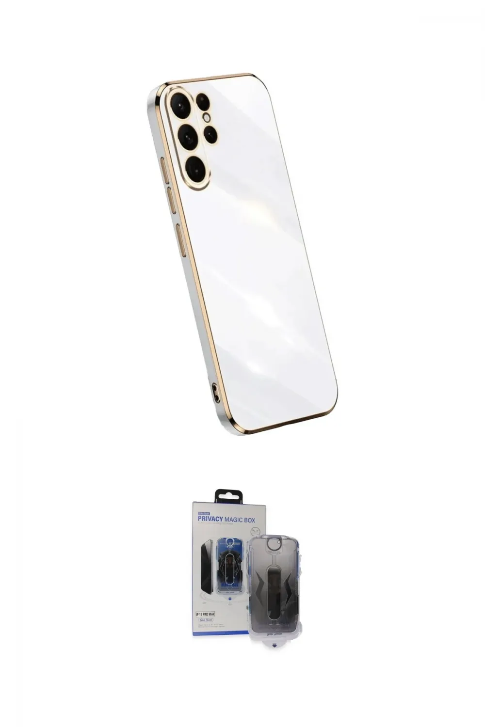 ieg™ Galaxy S24 Ultra Kılıf Yankı Serisi - Siyah Vanessa Magic Hayalet Cam