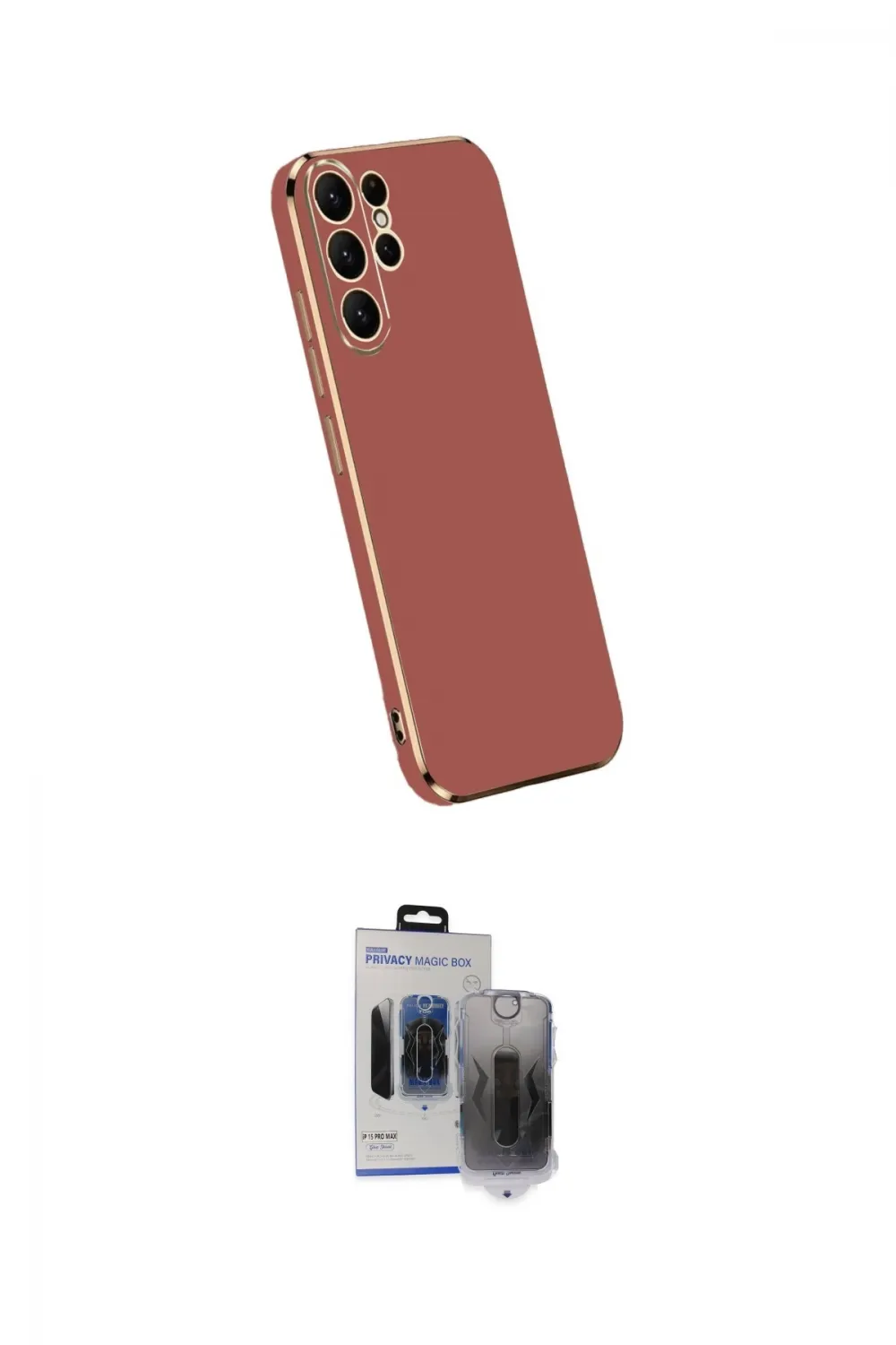 ieg™ Galaxy S24 Ultra Kılıf Yankı Serisi - Siyah Vanessa Magic Hayalet Cam