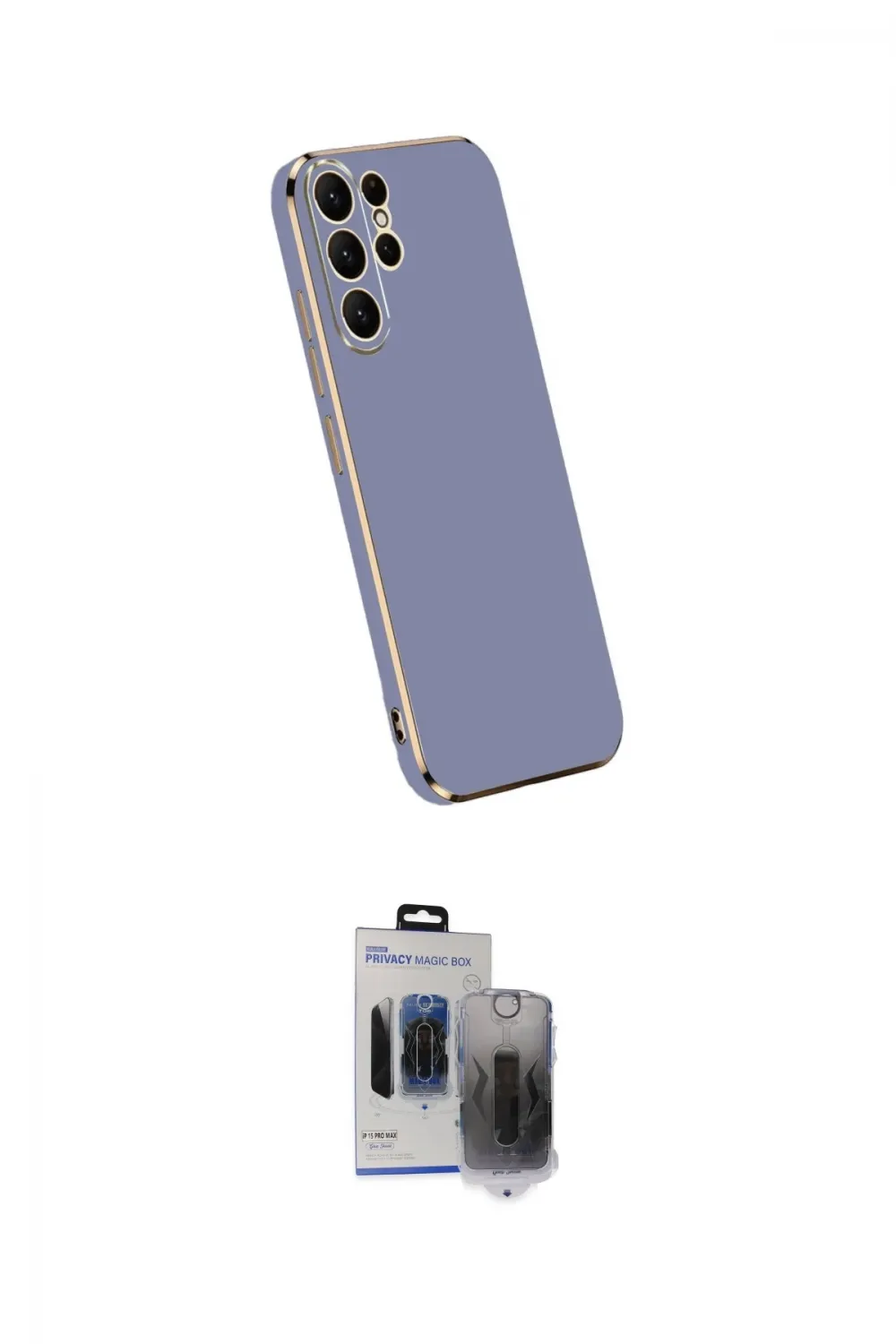 ieg™ Galaxy S24 Ultra Kılıf Yankı Serisi - Siyah Vanessa Magic Hayalet Cam