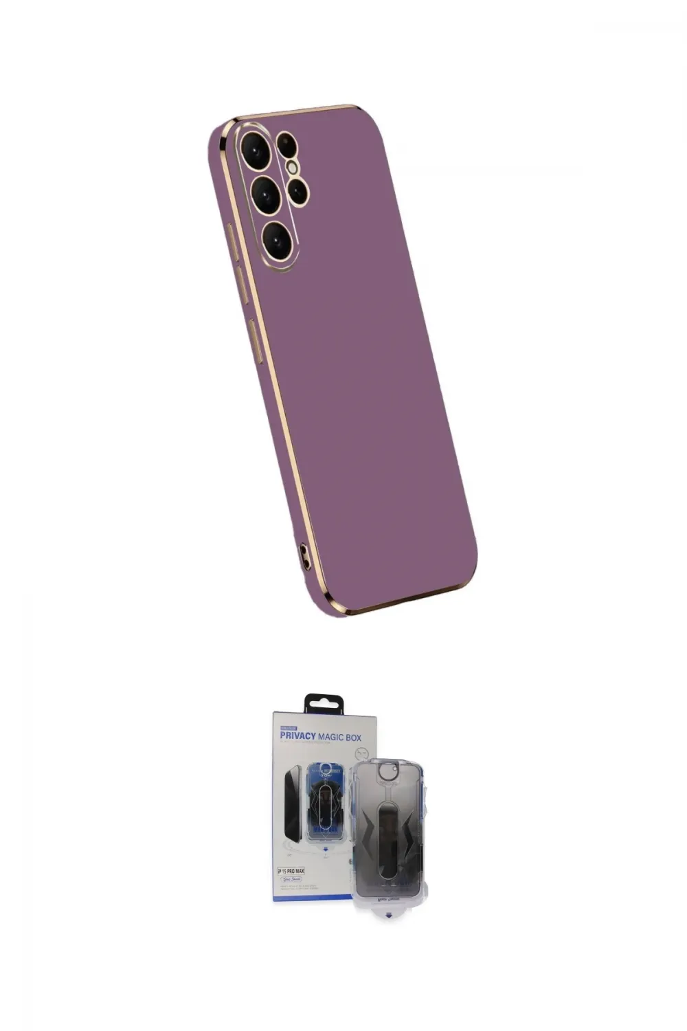 ieg™ Galaxy S24 Ultra Kılıf Yankı Serisi - Siyah Vanessa Magic Hayalet Cam