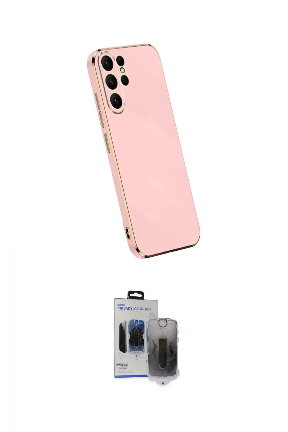 ieg™ Galaxy S24 Ultra Kılıf Yankı Serisi - Siyah Vanessa Magic Hayalet Cam