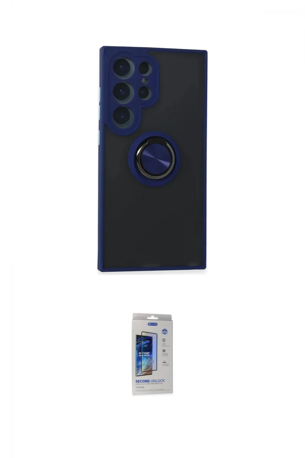 ieg™ Galaxy S24 Ultra Kılıf Yörünge Çizgi - Siyah Durable Full Glue Curved Cam