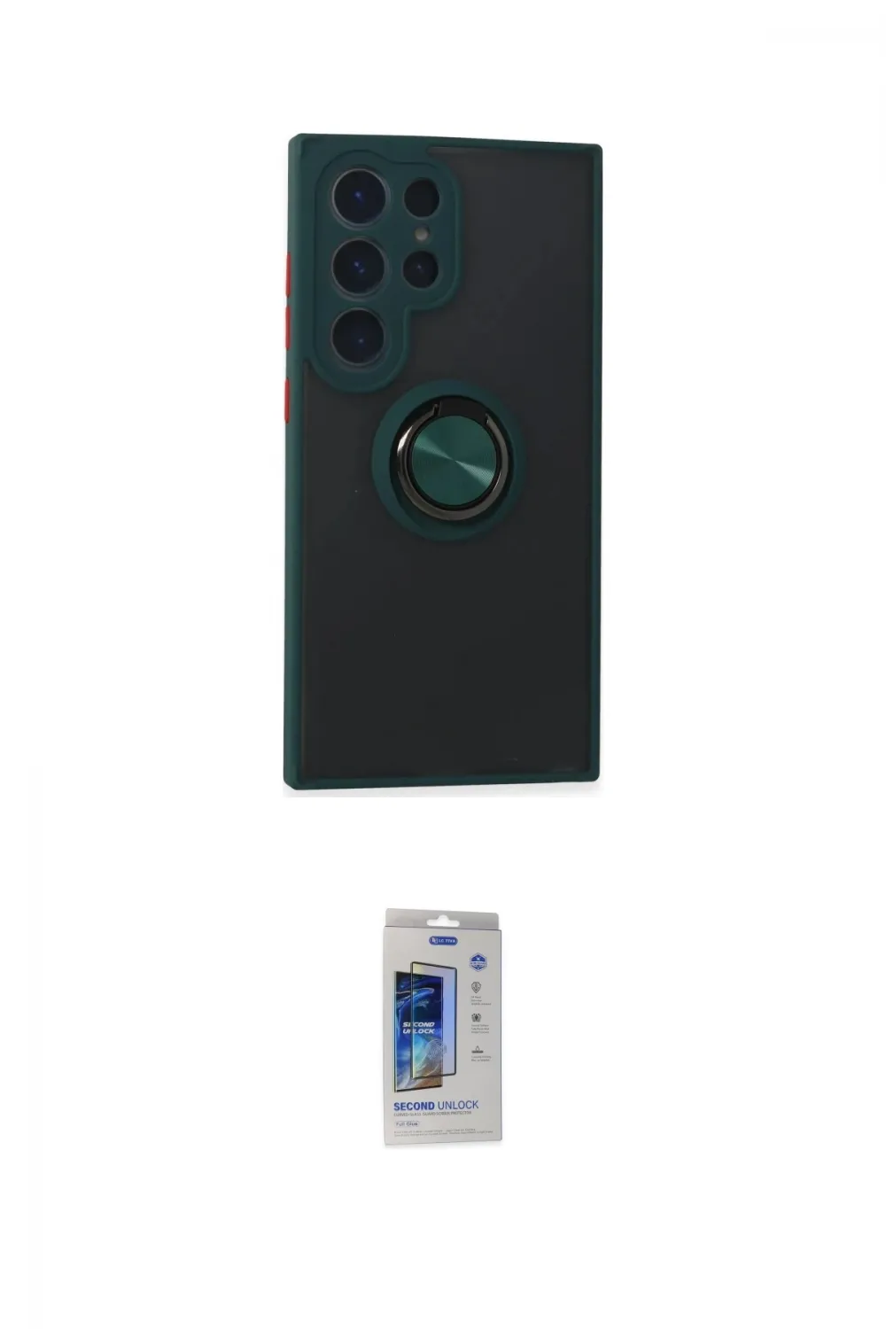 ieg™ Galaxy S24 Ultra Kılıf Yörünge Çizgi - Siyah Durable Full Glue Curved Cam