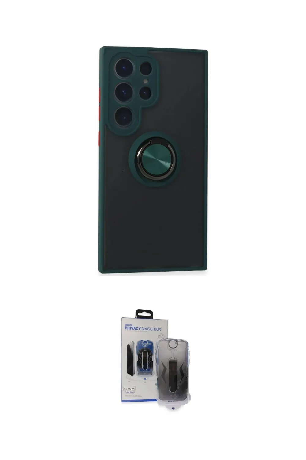 ieg™ Galaxy S24 Ultra Kılıf Yörünge Çizgi - Siyah Vanessa Magic Hayalet Cam