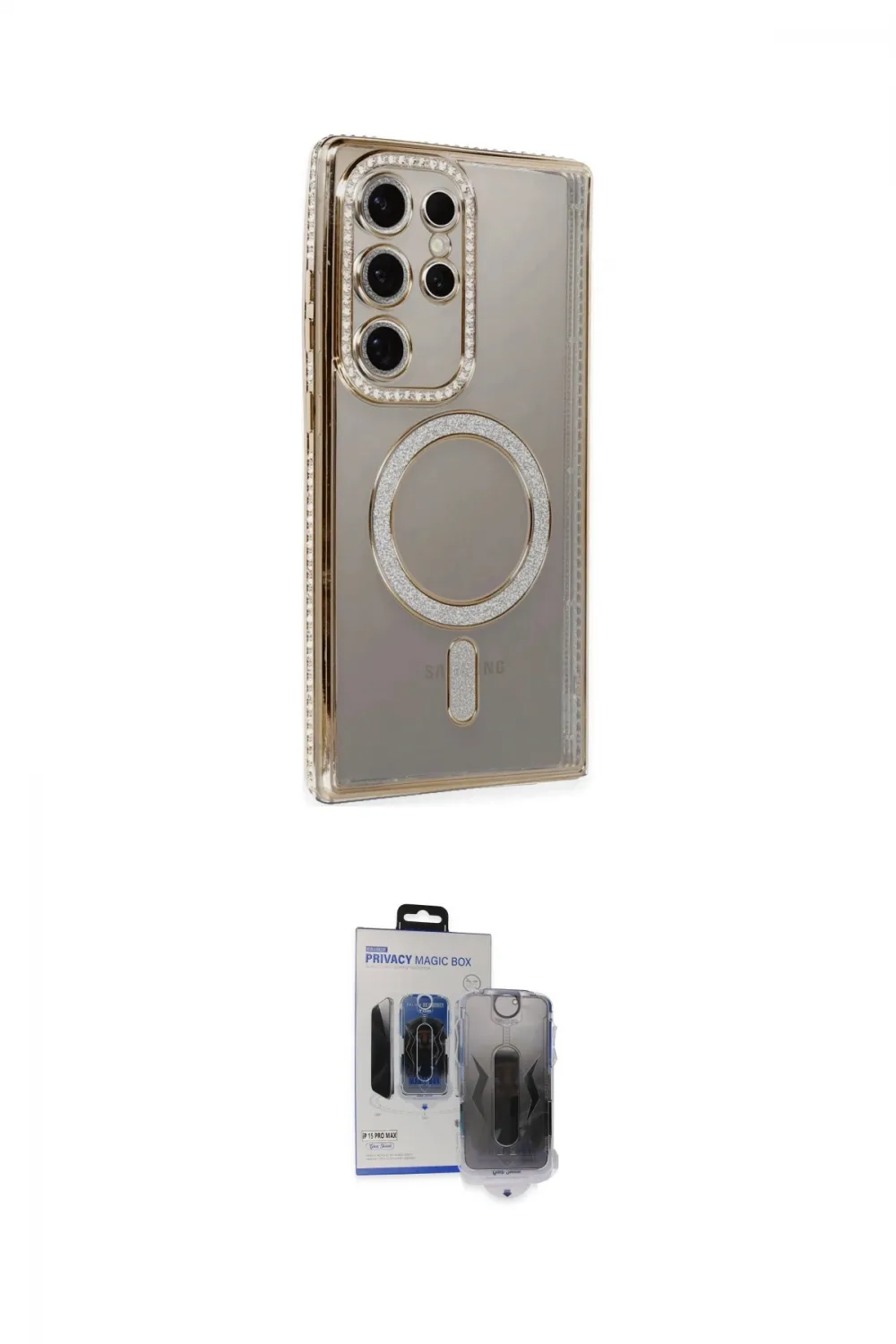 ieg™ Galaxy S24 Ultra Kılıf Zirve Doku Prime - Siyah Vanessa Magic Hayalet Cam