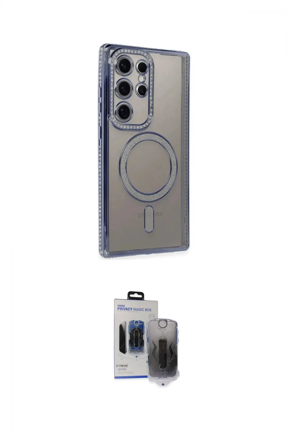 ieg™ Galaxy S24 Ultra Kılıf Zirve Doku Prime - Siyah Vanessa Magic Hayalet Cam