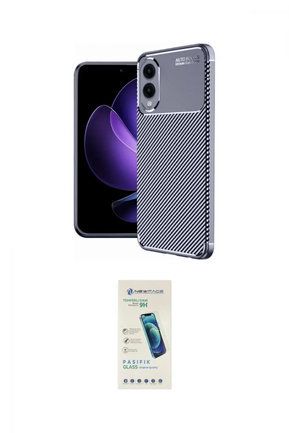 ieg™ Galaxy S25 Edge Kılıf Eksen Form Prime - Şeffaf Pasifik Cam Ekran Koruyucu
