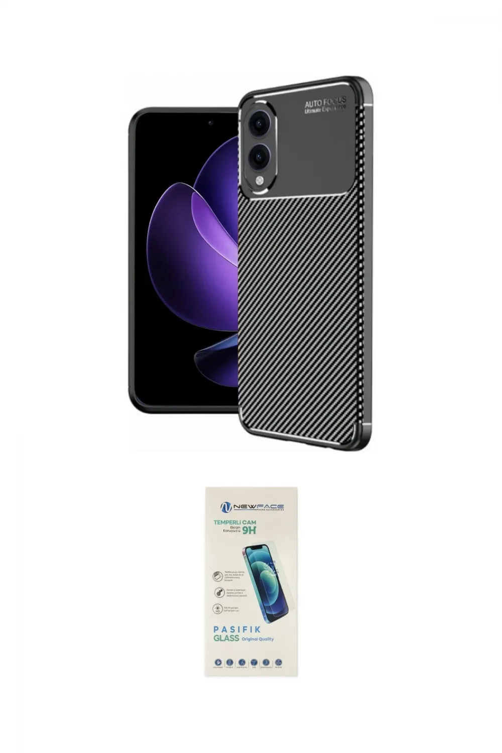 ieg™ Galaxy S25 Edge Kılıf Eksen Form Prime - Şeffaf Pasifik Cam Ekran Koruyucu