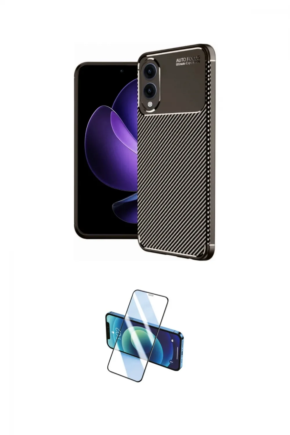 ieg™ Galaxy S25 Edge Kılıf Eksen Form Prime - Siyah 3D Antistatik Cam Ekran Koruyucu